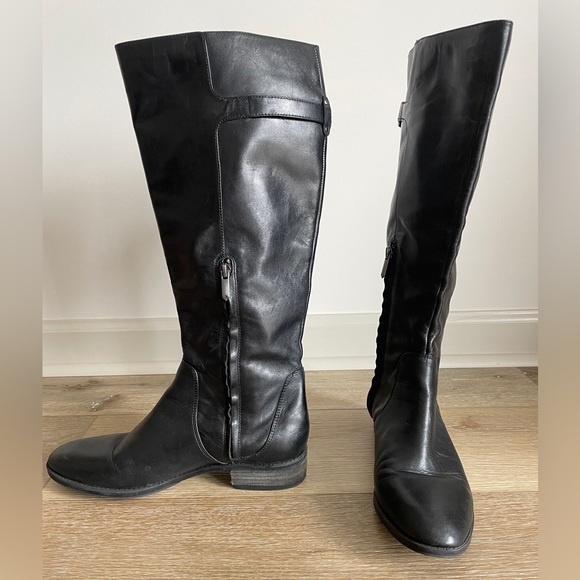 Sam Edelman Patton Black Leather Riding Knee Boot Size 9 - Picture 6 of 12